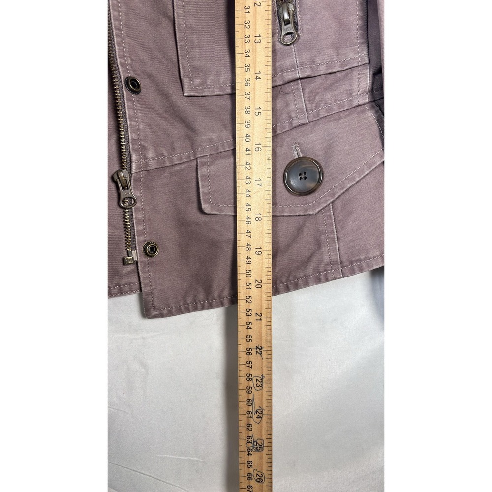 LOFT‎ Jacket Womens 2 Purple Cotton Twill Military Utility Short Zip Pockets - Picture 12 of 14